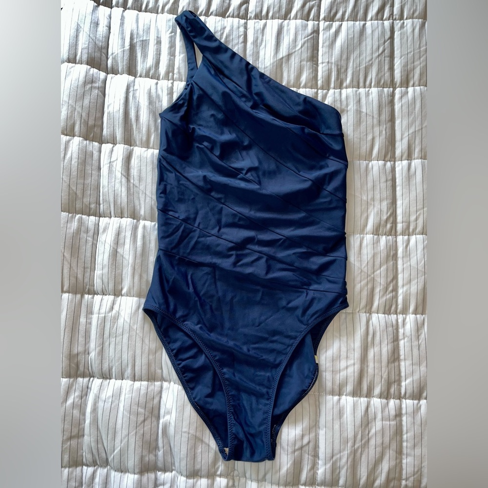 Summersalt The Sidestroke Long Torso One Piece Swimsuit Size 4LT in Deep Sea